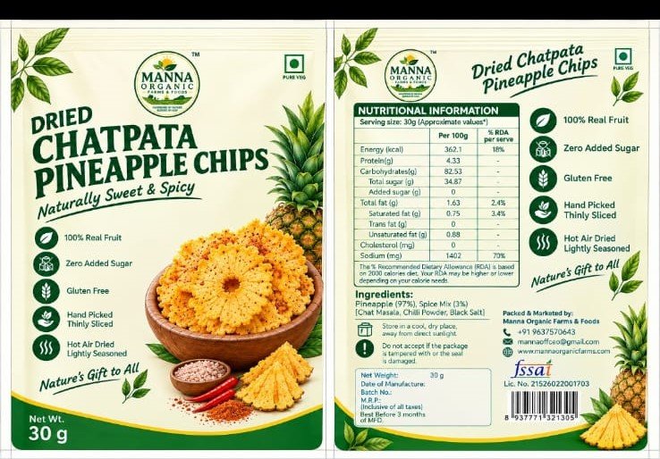 Dried Chatpata Pineapple Chips
