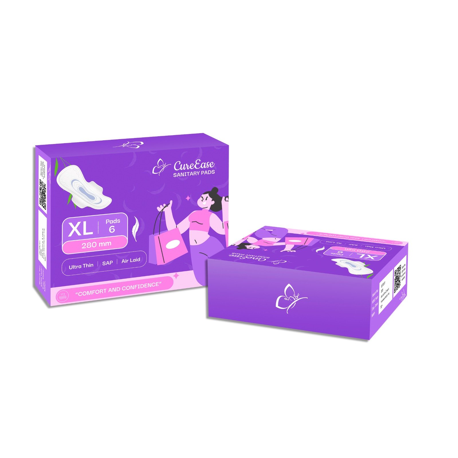 Ultra-Thin Premium Sanitary Pads with Wooden Pulp Core- XL
