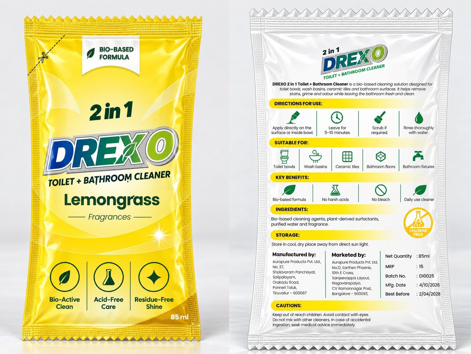 Drexo Lemon Toilet Cleaner - 85ML