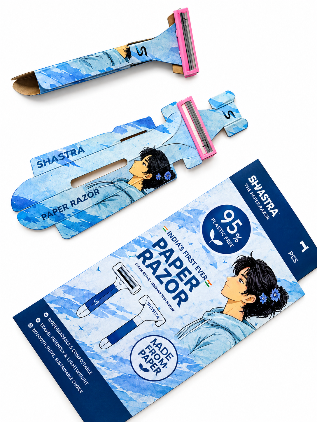 shastra paper razor GIRL BLUE COLOR