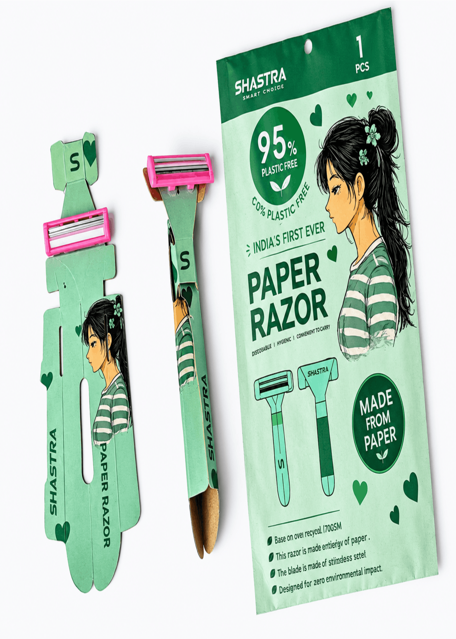 shastra paper razor GREEN GIRL COLOR