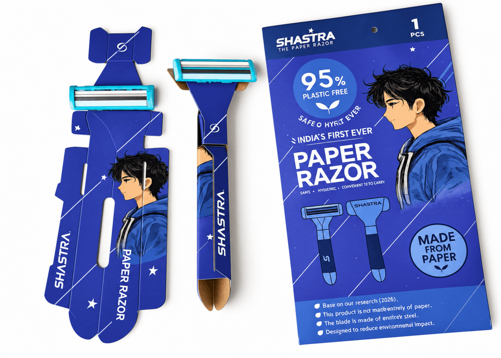 shastra paper razor BLUE COLOR