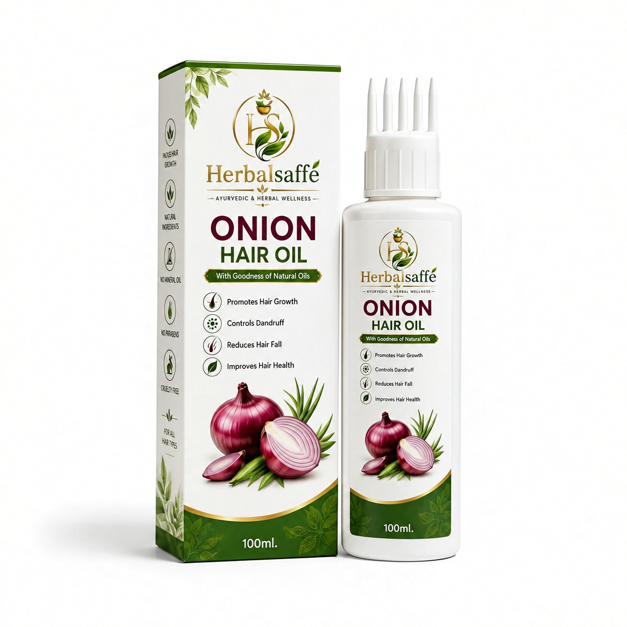 HERBAL SAFFE ONION HAIR OIL With Goodness of Natural Oils 100Ml