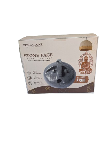 stone face  incense holder