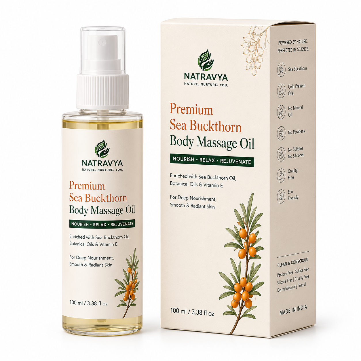Sea Buckthorn Body Massage Oil - 100ML