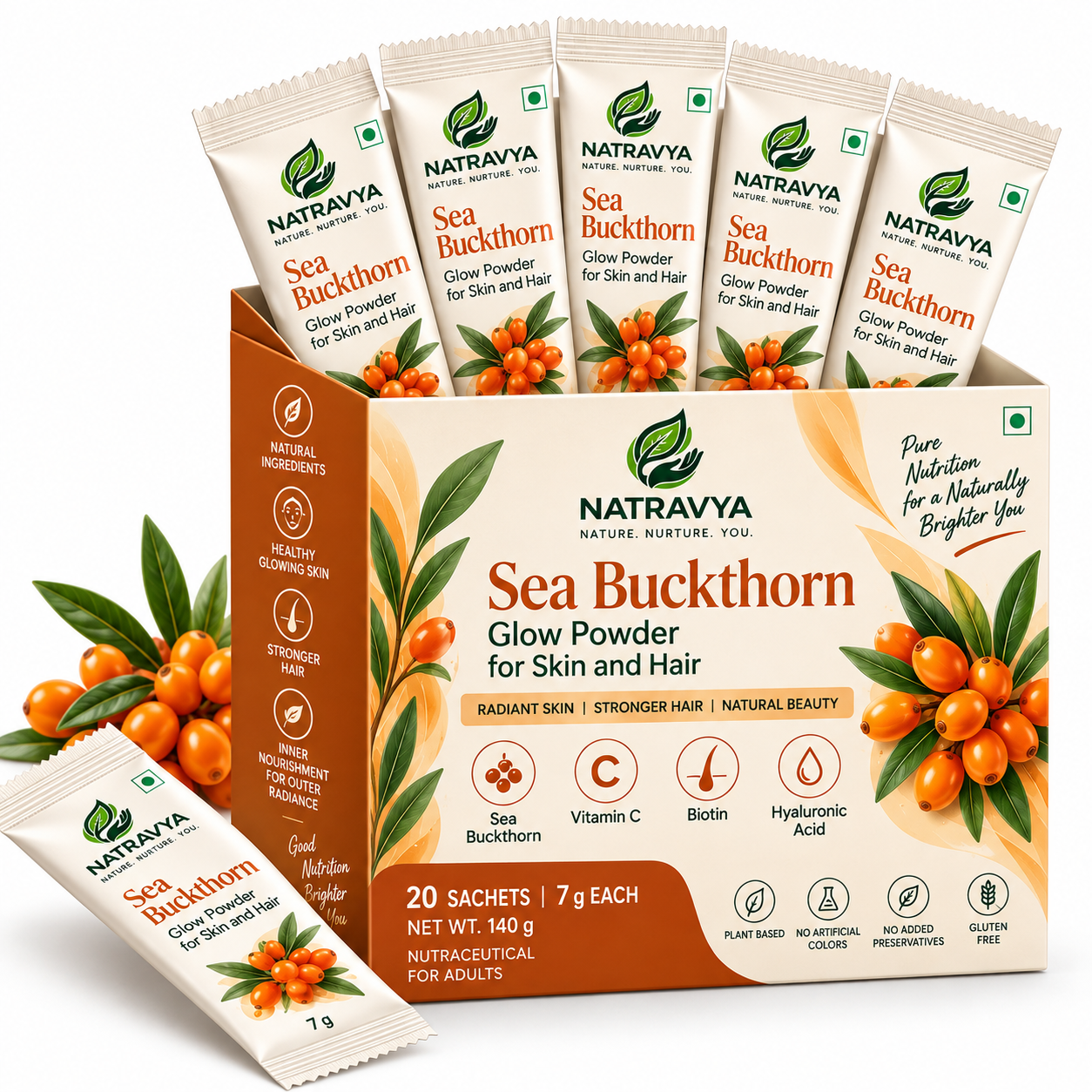 Sea Buckthorn Glow Powder for Skin and Hair