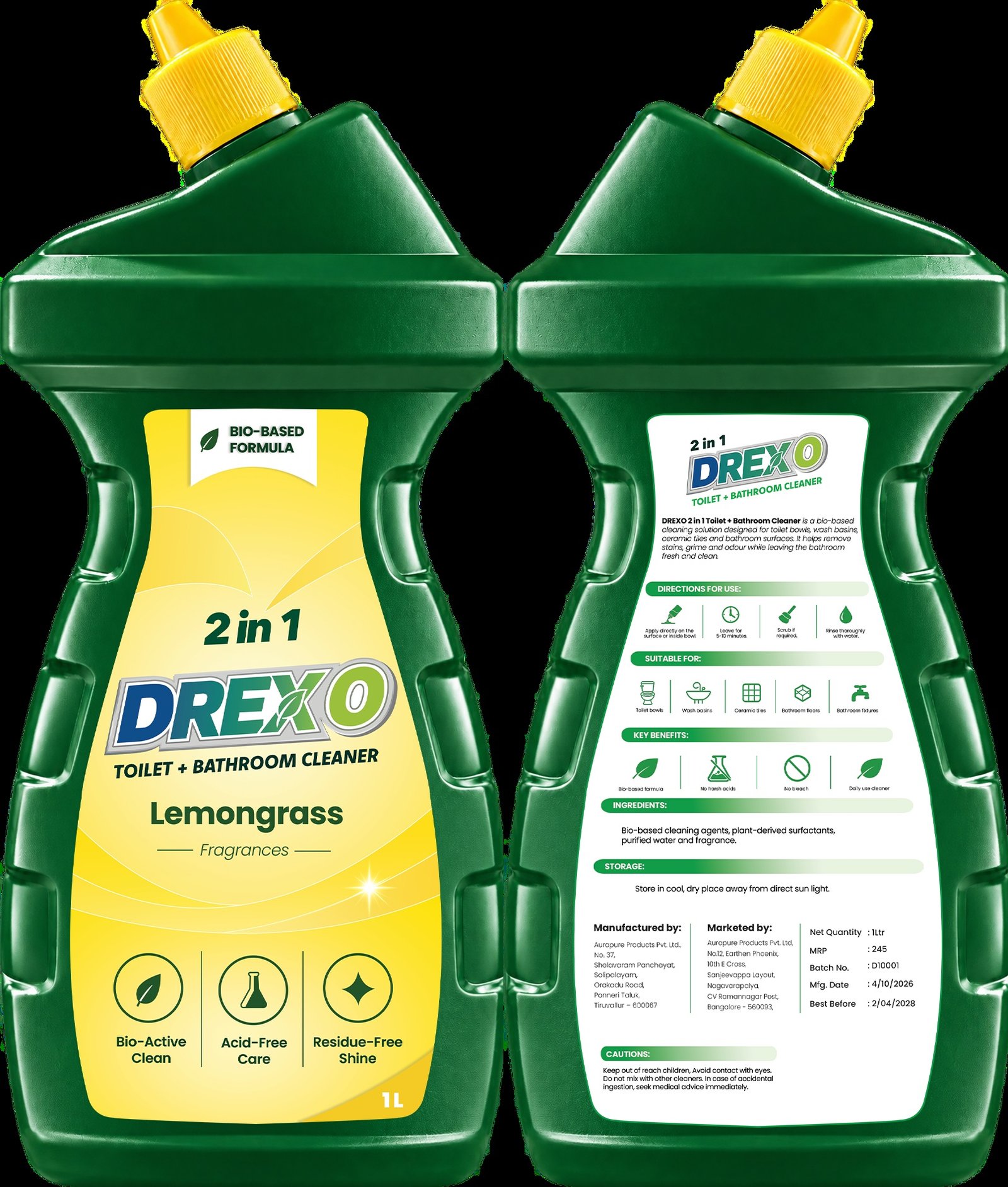 Drexo Lemon Toilet Cleaner - 1000ML