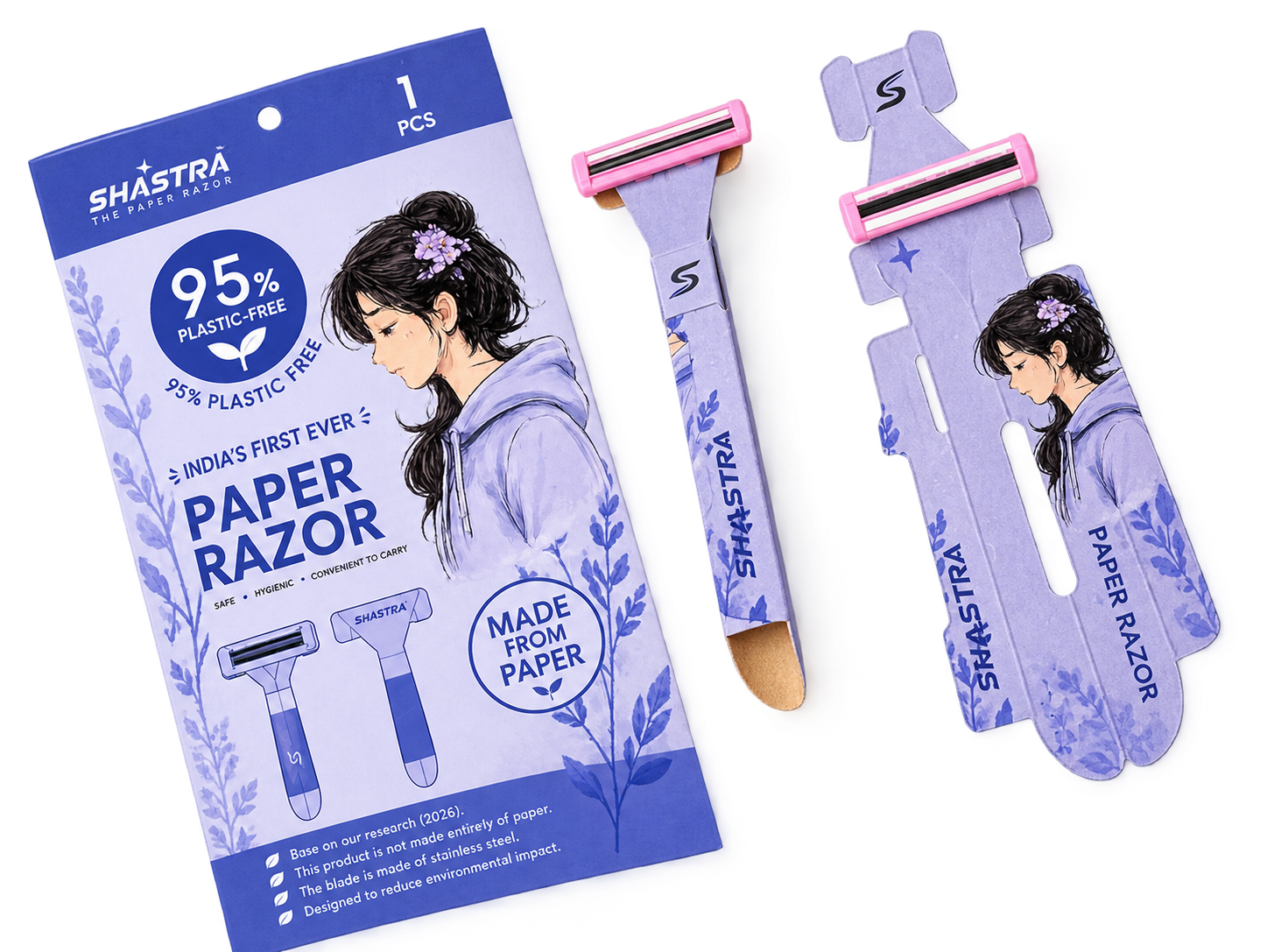 shastra paper razor PURPLE GIRL COLOR