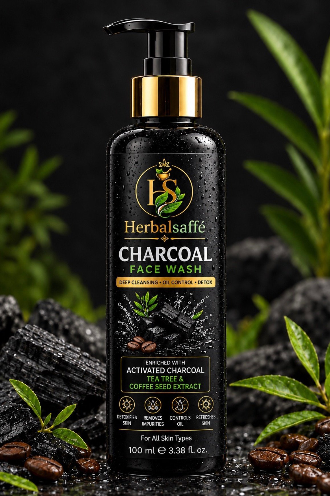 Herbalsaffé CHARCOAL FACE WASH 100 ML