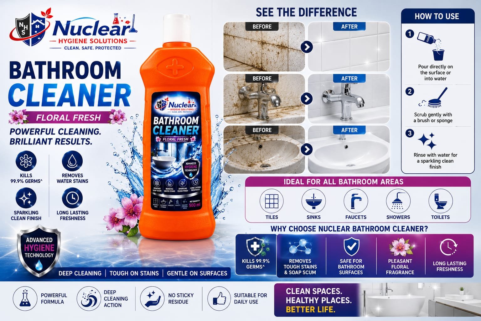 Nuclear Bathroom Cleaner Floral Fresh